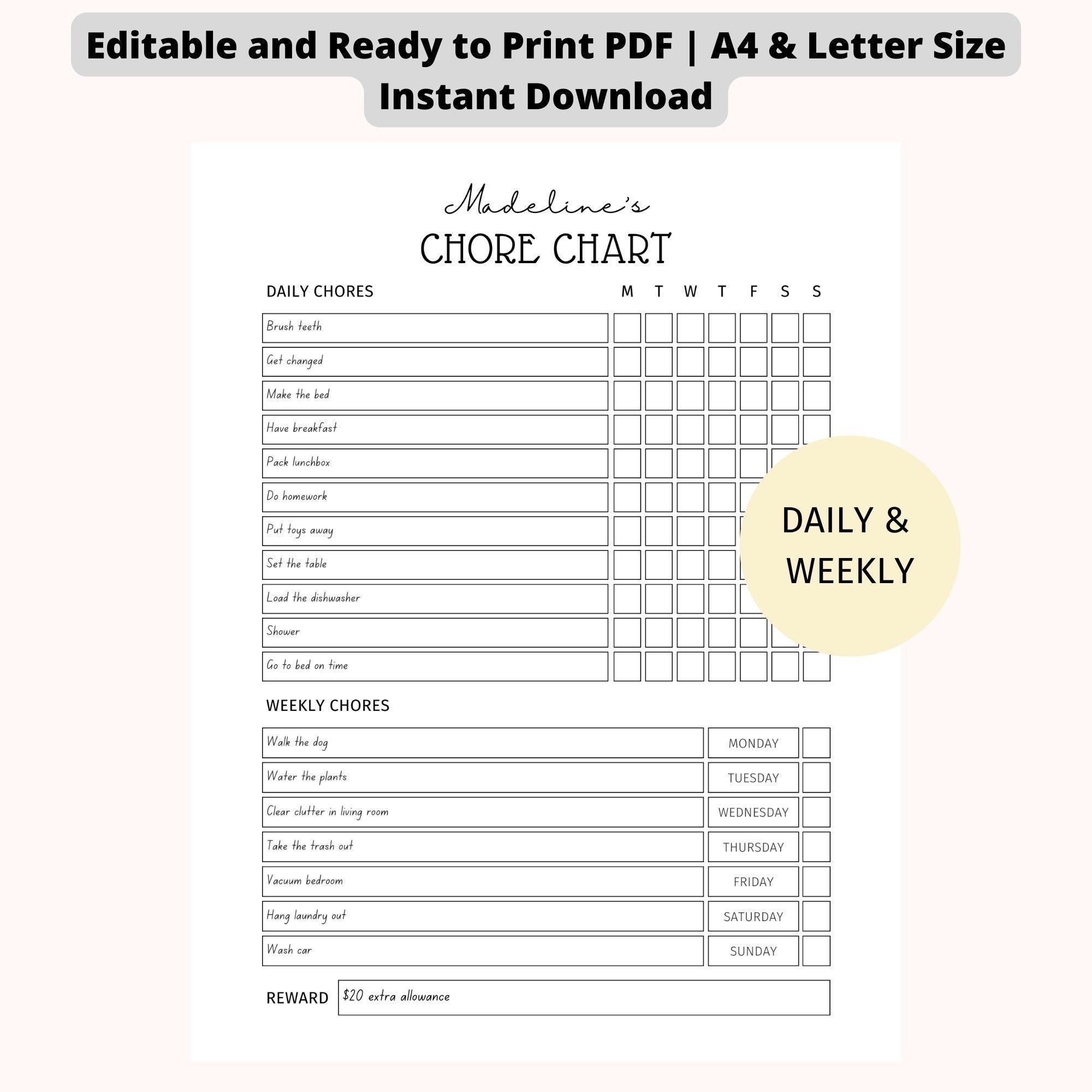 chore chart for teens printable chore chart for teens printable
