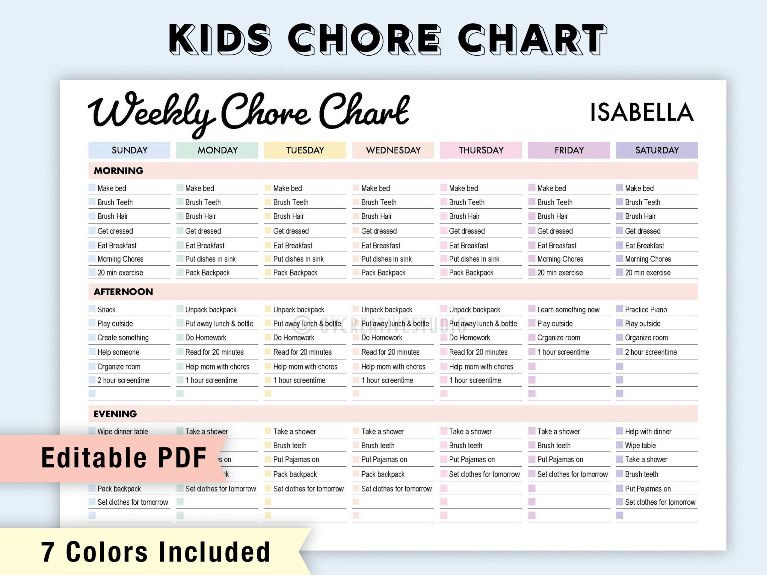 free printable multiple child chore chart free printable multiple child chore chart