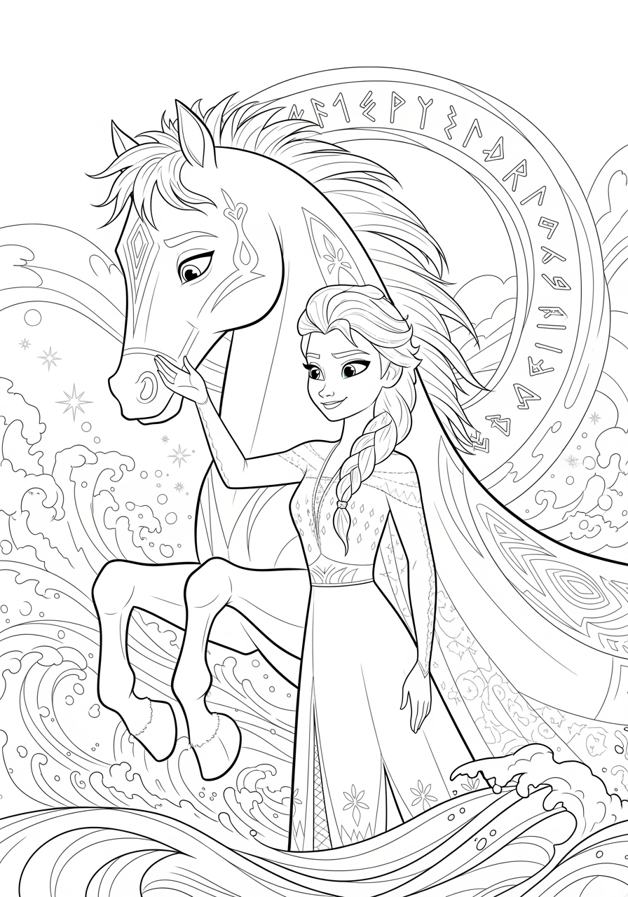 Elsa And Nokk Coloring Pages Free Printables For Kids Elsa And Nokk Coloring Pages Free Printables For Kids