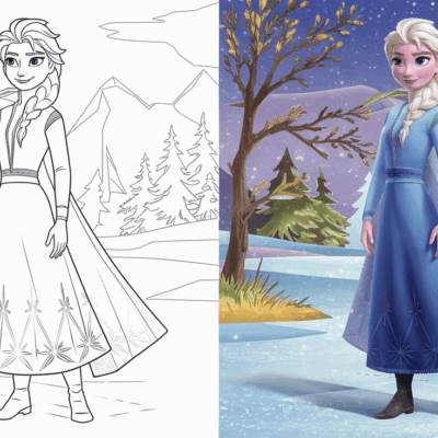 Elsa Coloring Pages From Frozen 40 Free Printable PDF