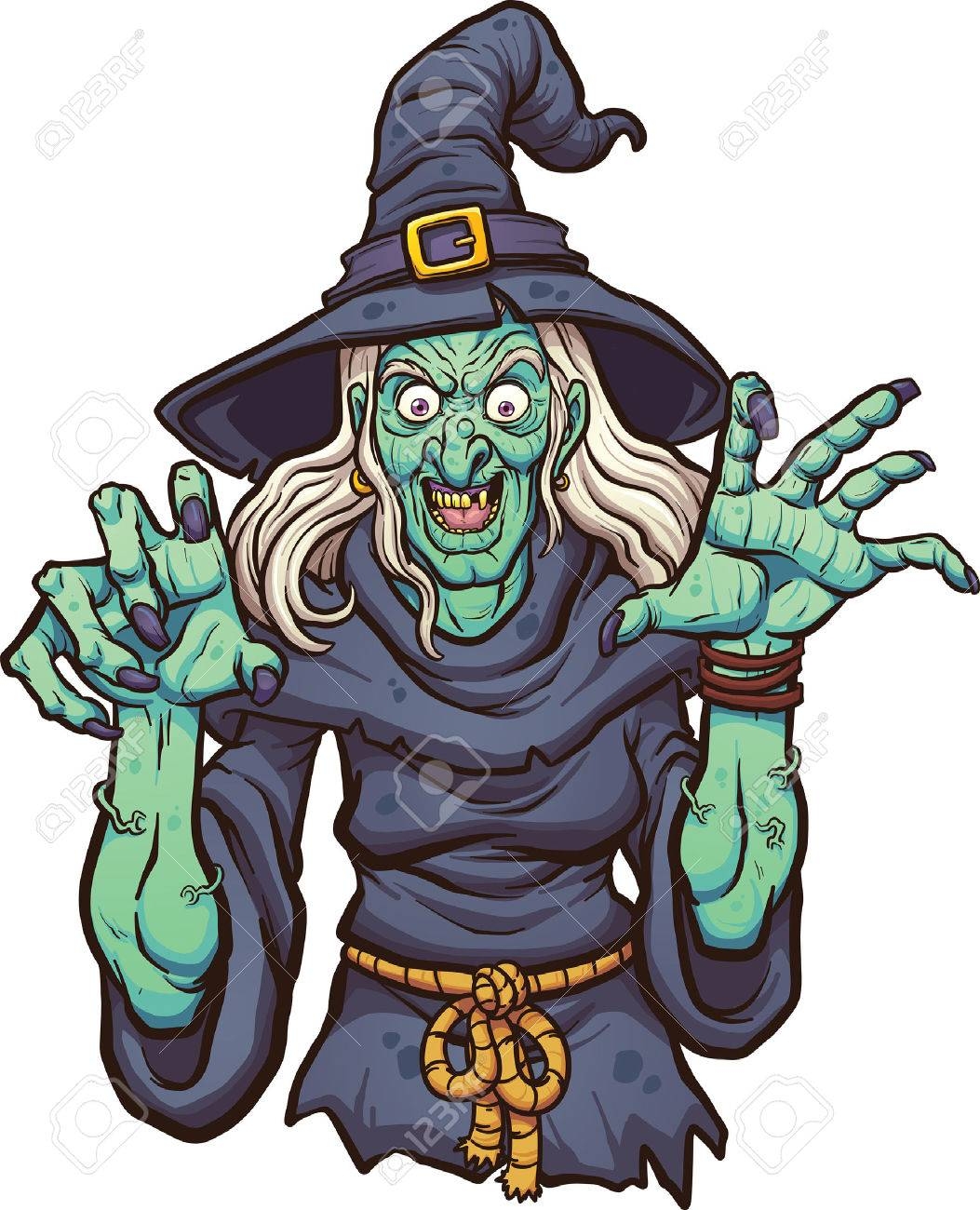 Evil Cartoon Witch Vector Clip Art Illustration With Simple Gradients All In A Single Layer Royalty Free SVG Cliparts Vectors And Stock Illustration Image 62084174 