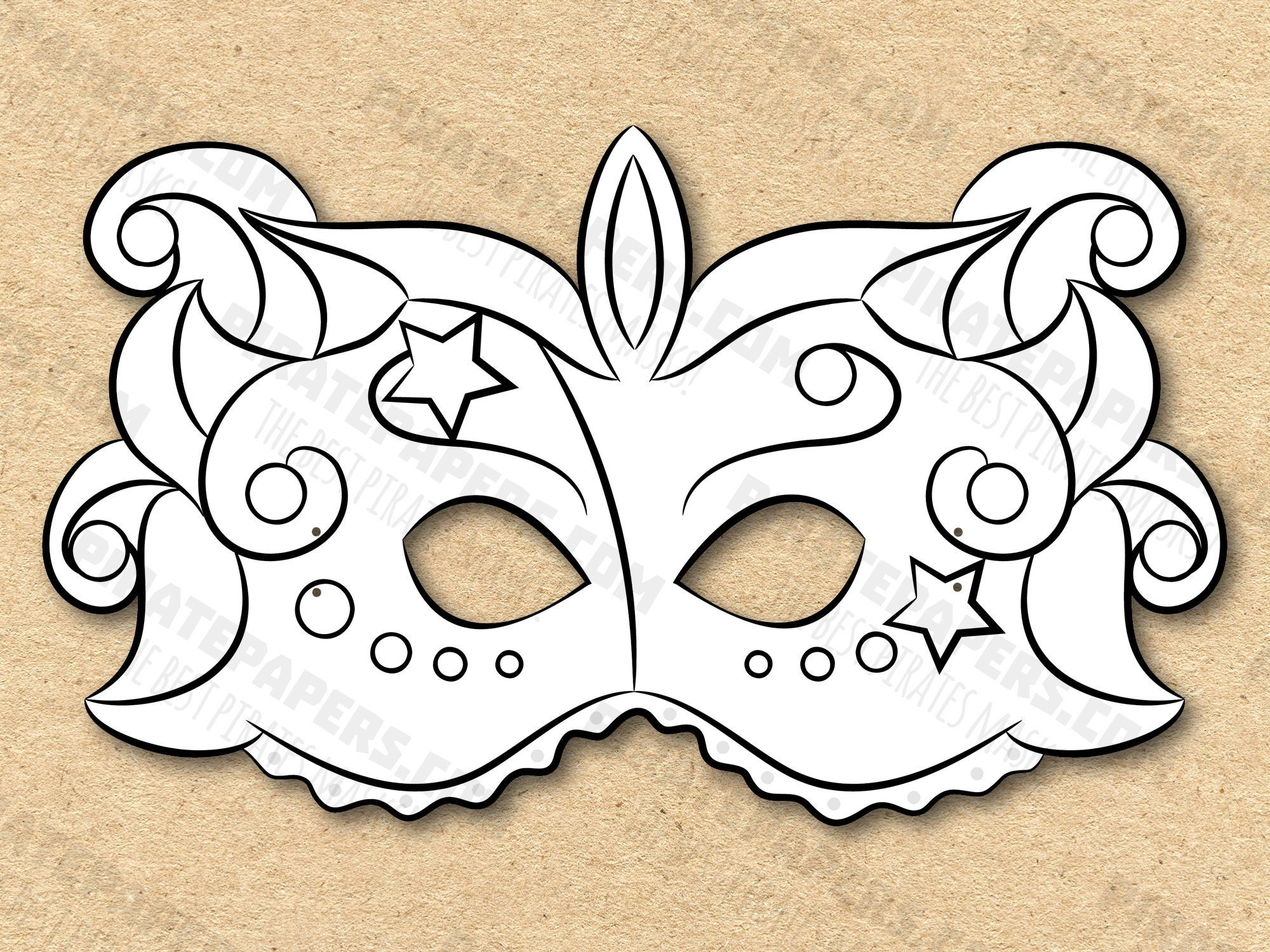 Fairy Mask Printable Coloring Paper DIY For Kids And Adults PDF Template Instant Download For Birthdays Halloween Party Costumes Etsy