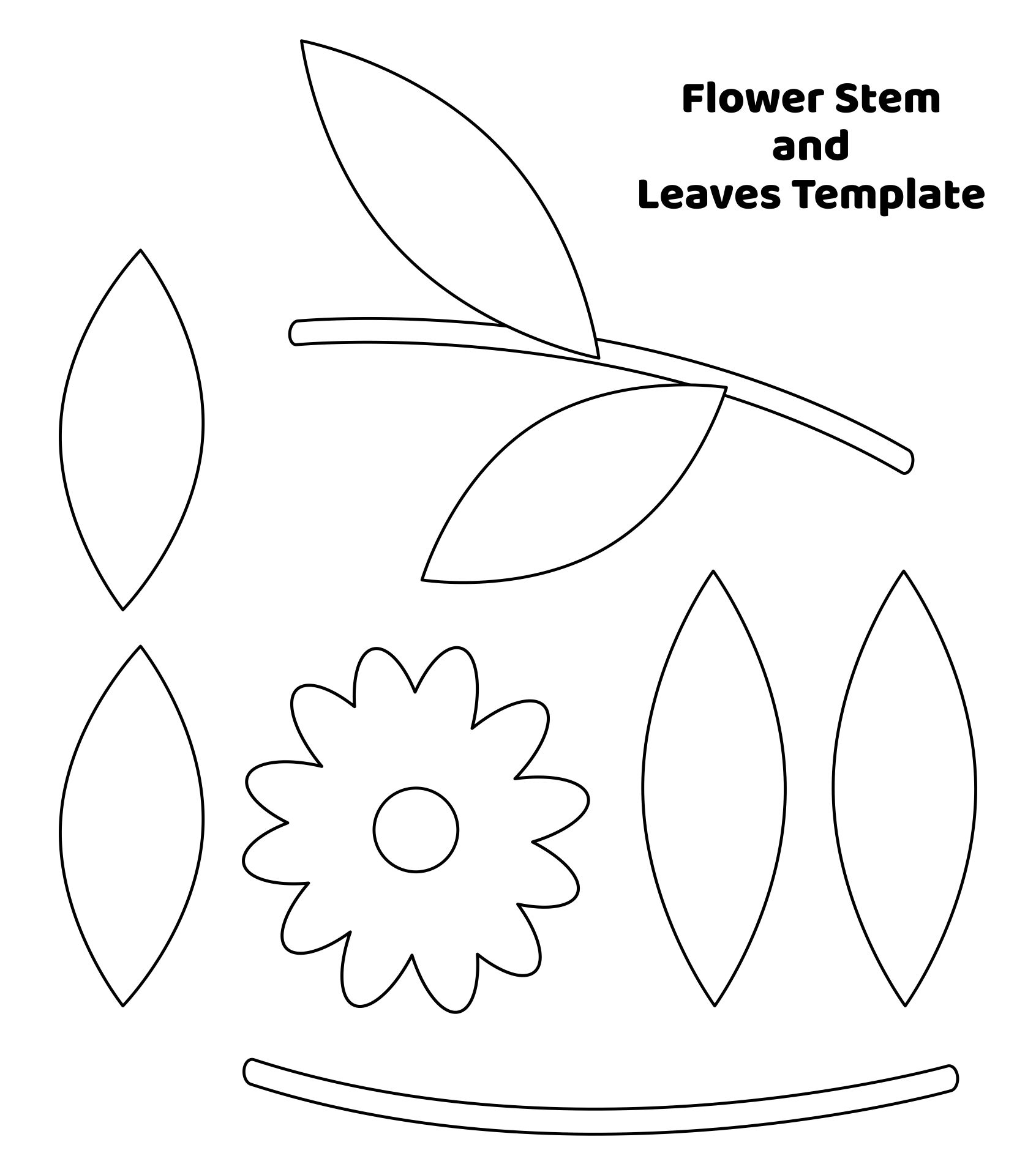 printable flower stem template printable flower stem template