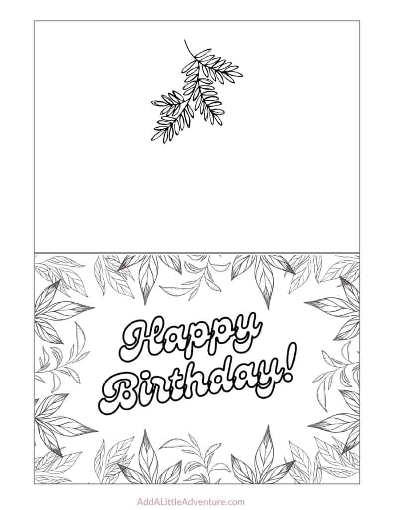 printable coloring birthday cards