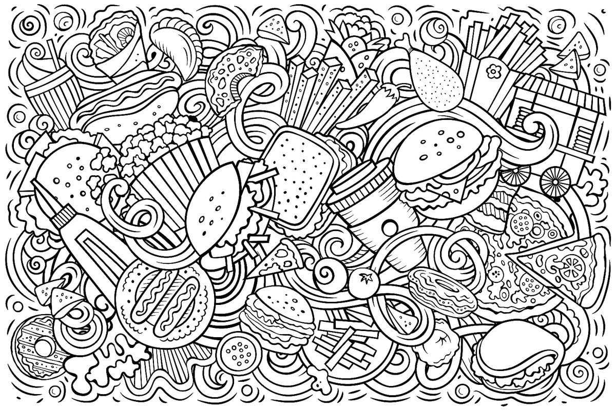 printable pictures of food to color