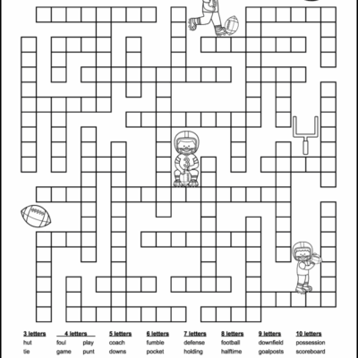 Football Fill In Word Puzzles Tree Valley Academy