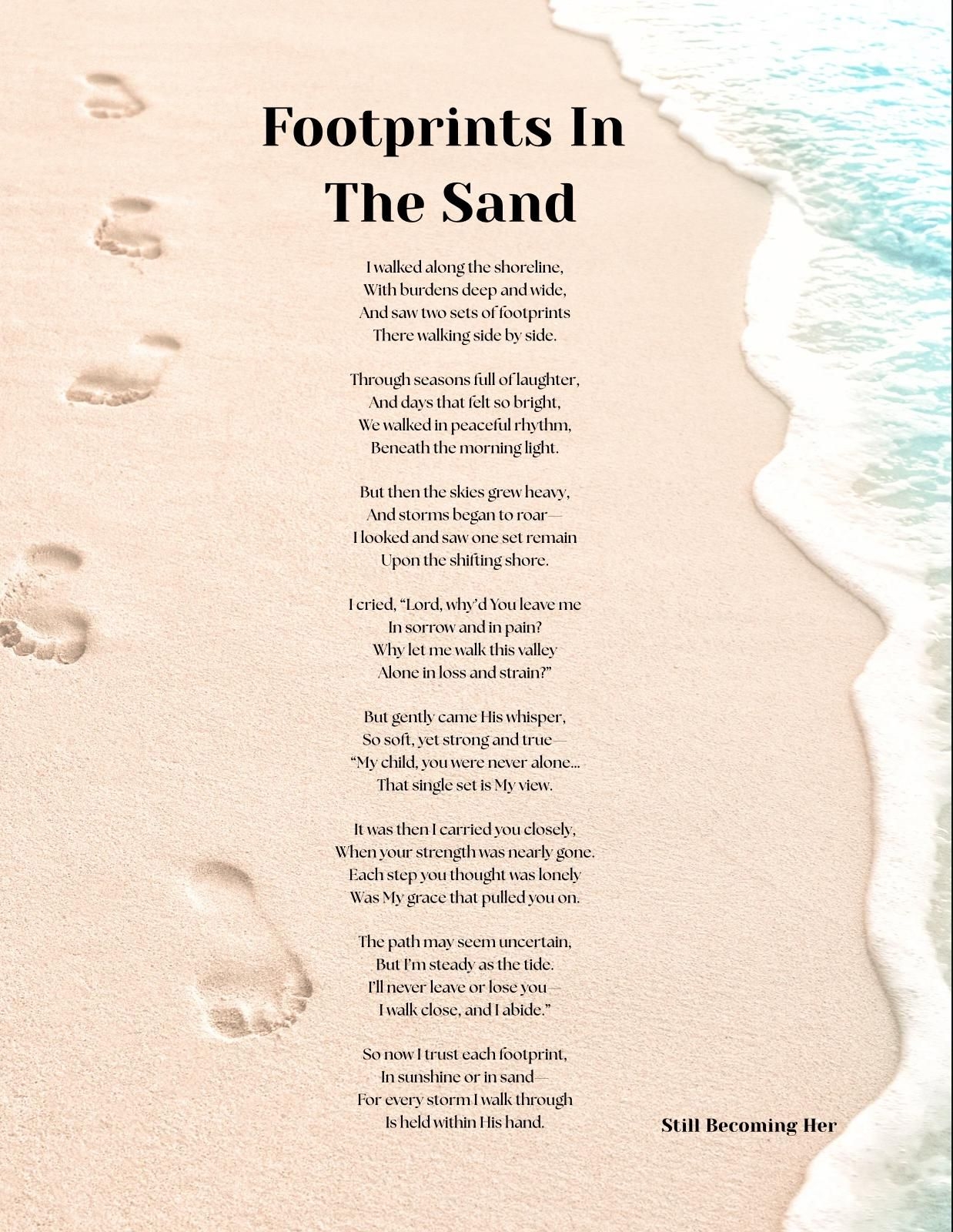footprints in the sand printable footprints in the sand printable