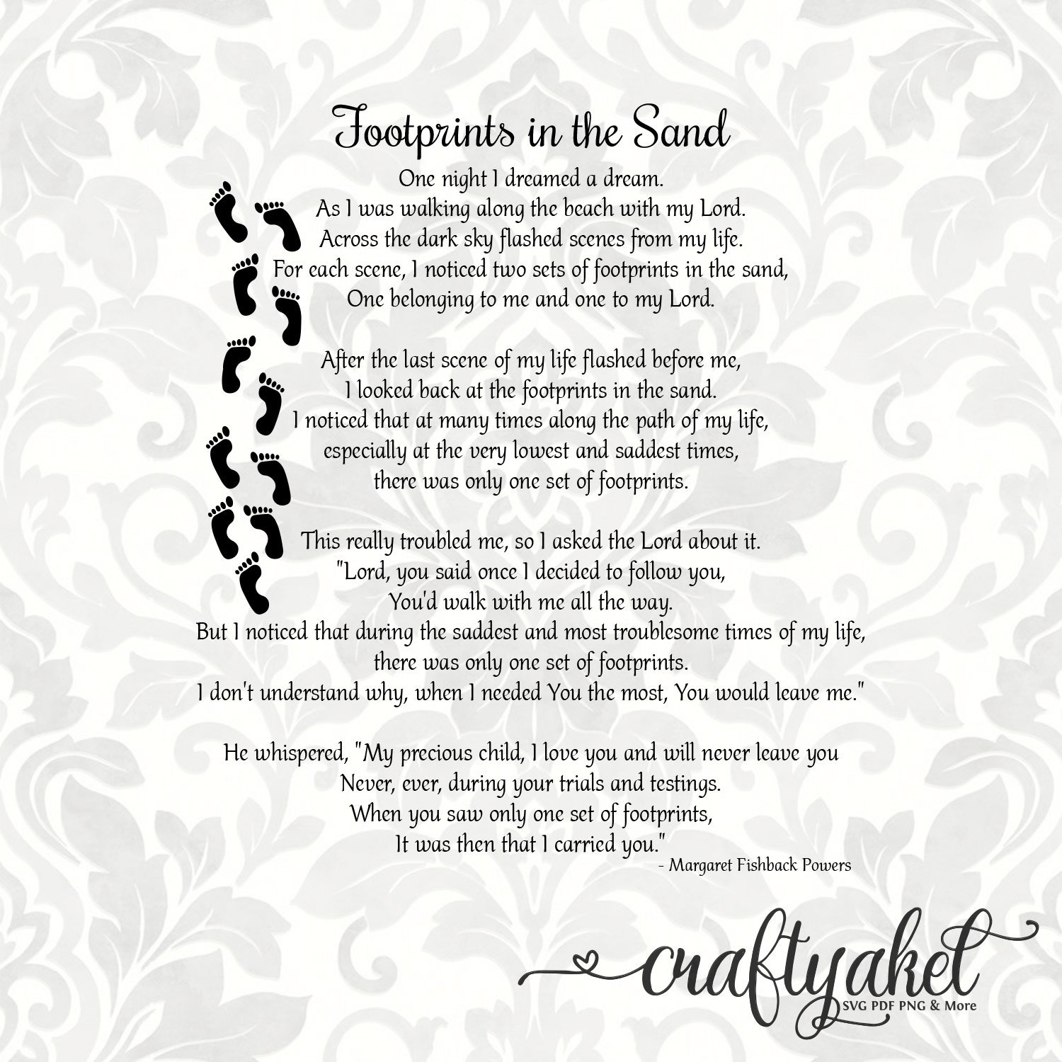Footprints In The Sand Poem SVG PDF PNG Digital File Vector Graphic Etsy Israel Footprints In The Sand Poem SVG PDF PNG Digital File Vector Graphic Etsy Israel