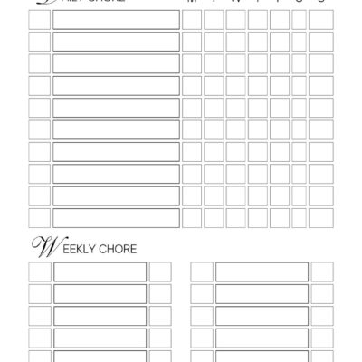 Free And Customizable Chore Templates