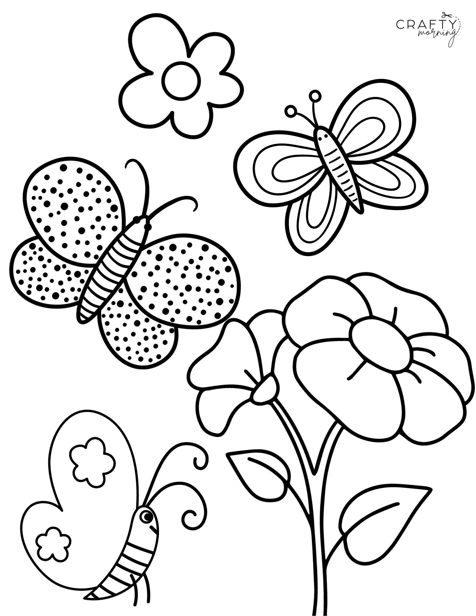 butterfly printable colouring pages