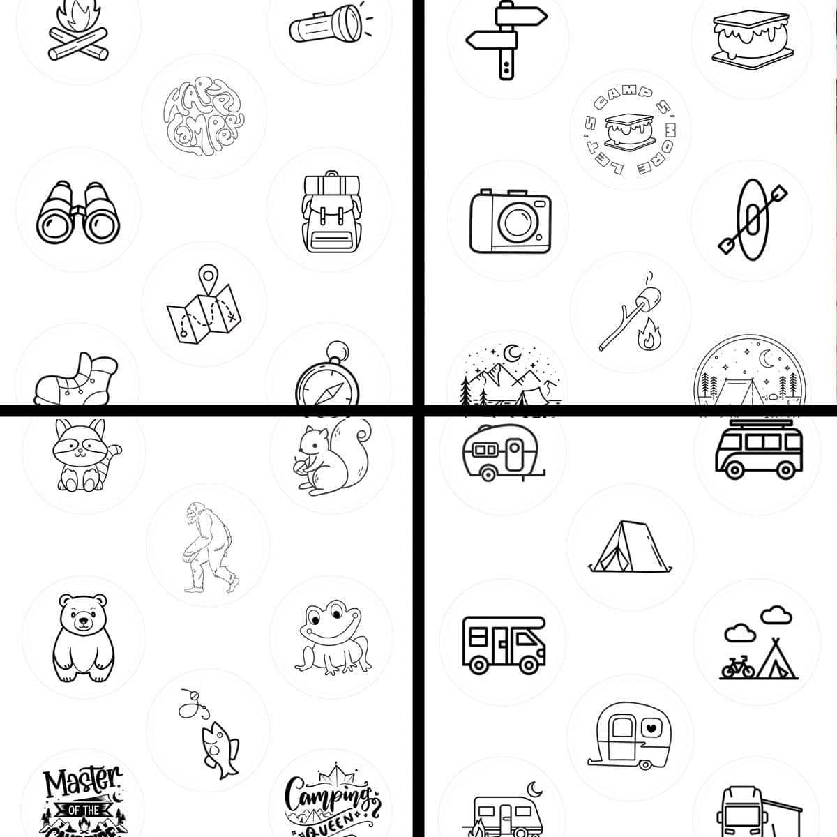 Free Camping Button Templates Let s Camp S more 