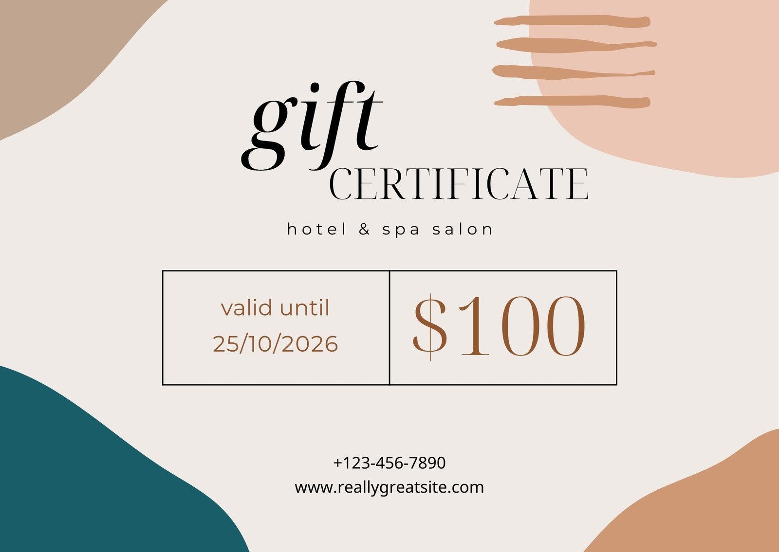 Free Custom Printable Hotel Gift Certificate Templates Canva