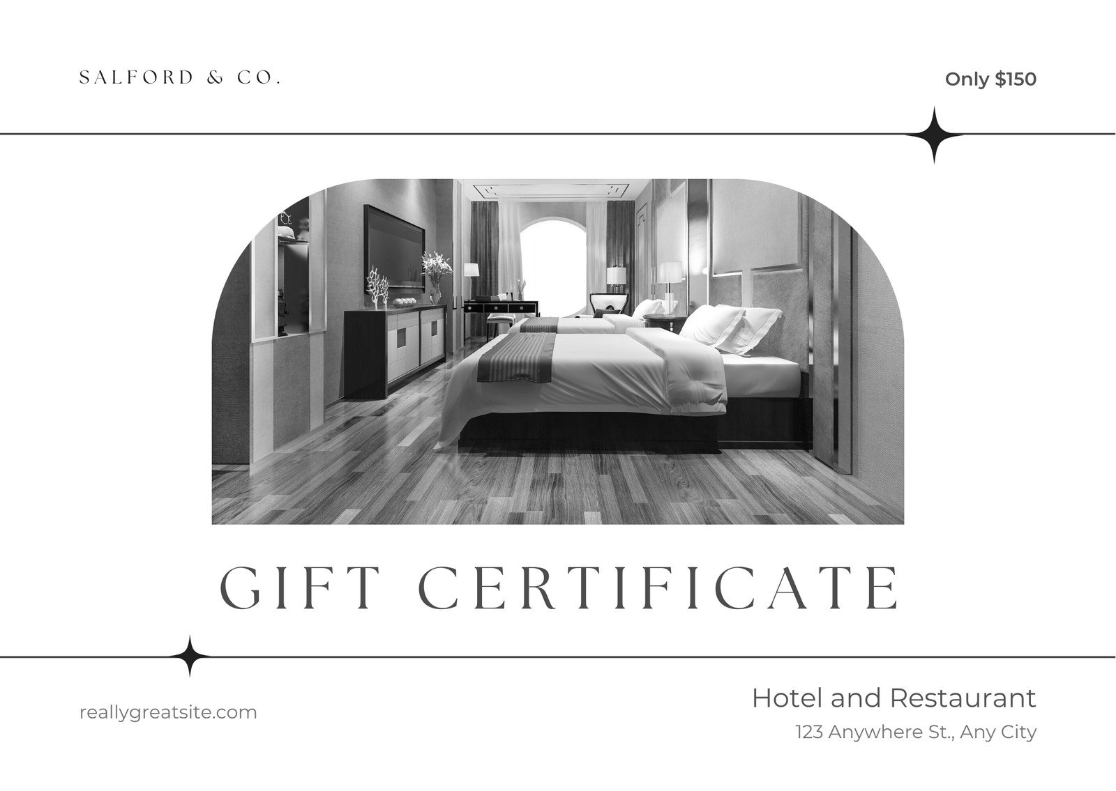 Free Custom Printable Hotel Gift Certificate Templates Canva