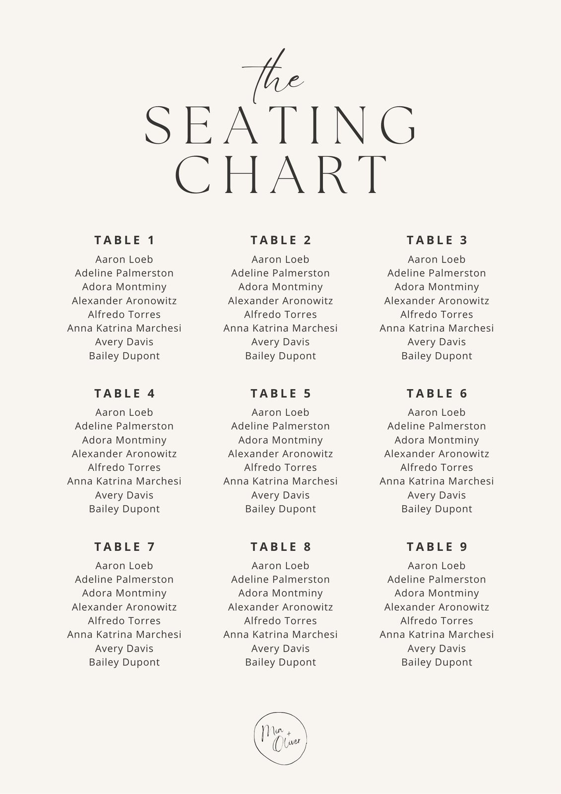 seating chart template printable seating chart template printable