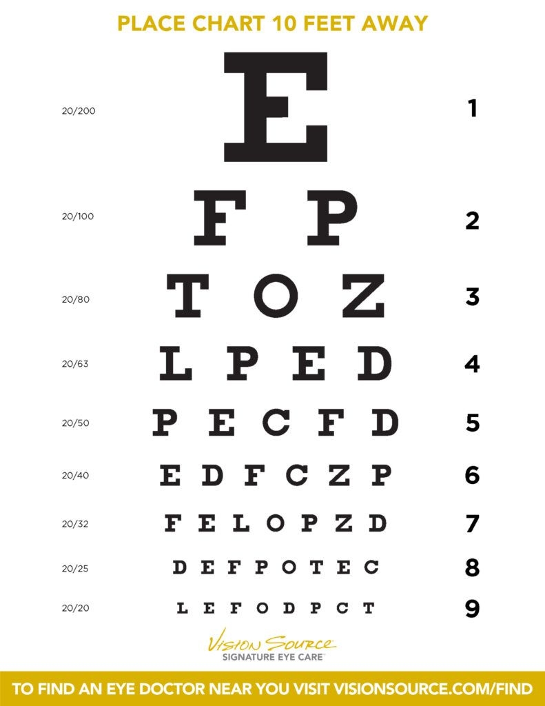 eye chart printable eye chart printable