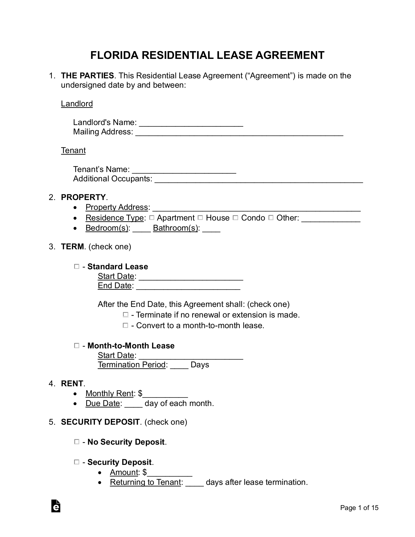Free Florida Lease Agreement Templates 9 PDF Word EForms Free Florida Lease Agreement Templates 9 PDF Word EForms