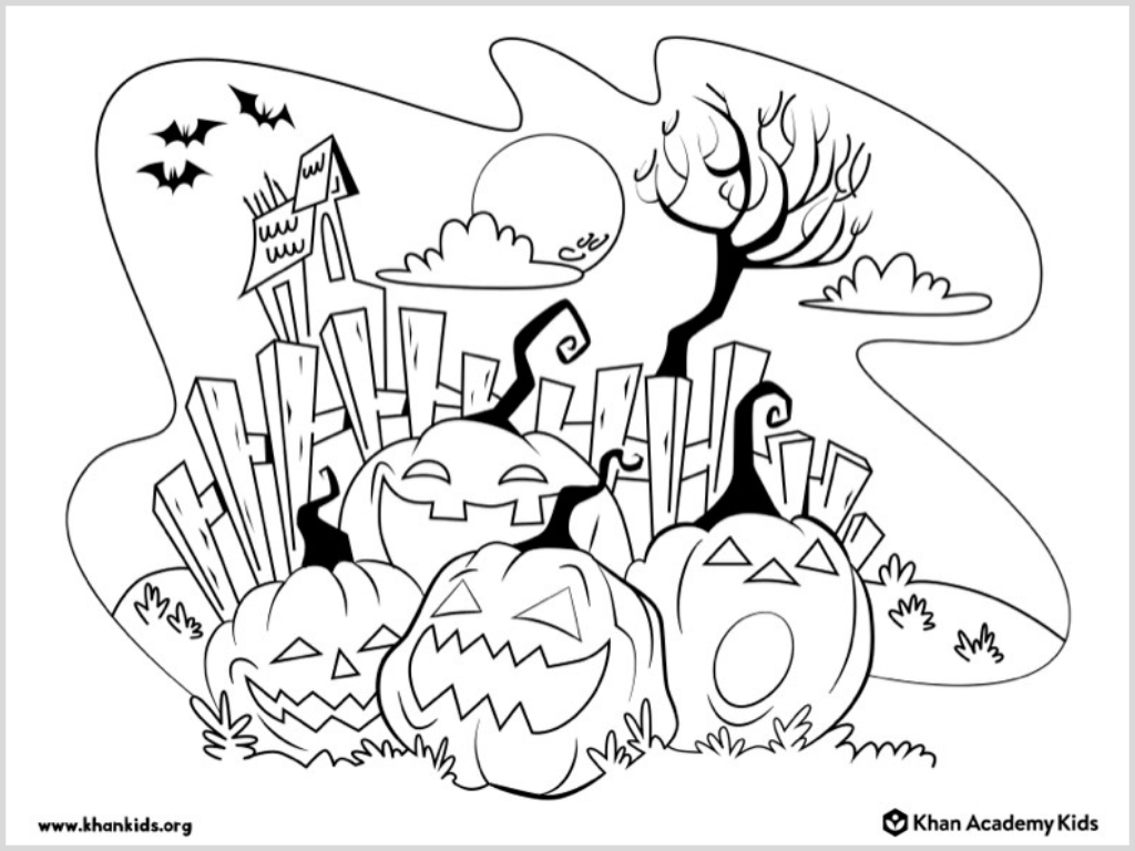 halloween color sheets printable