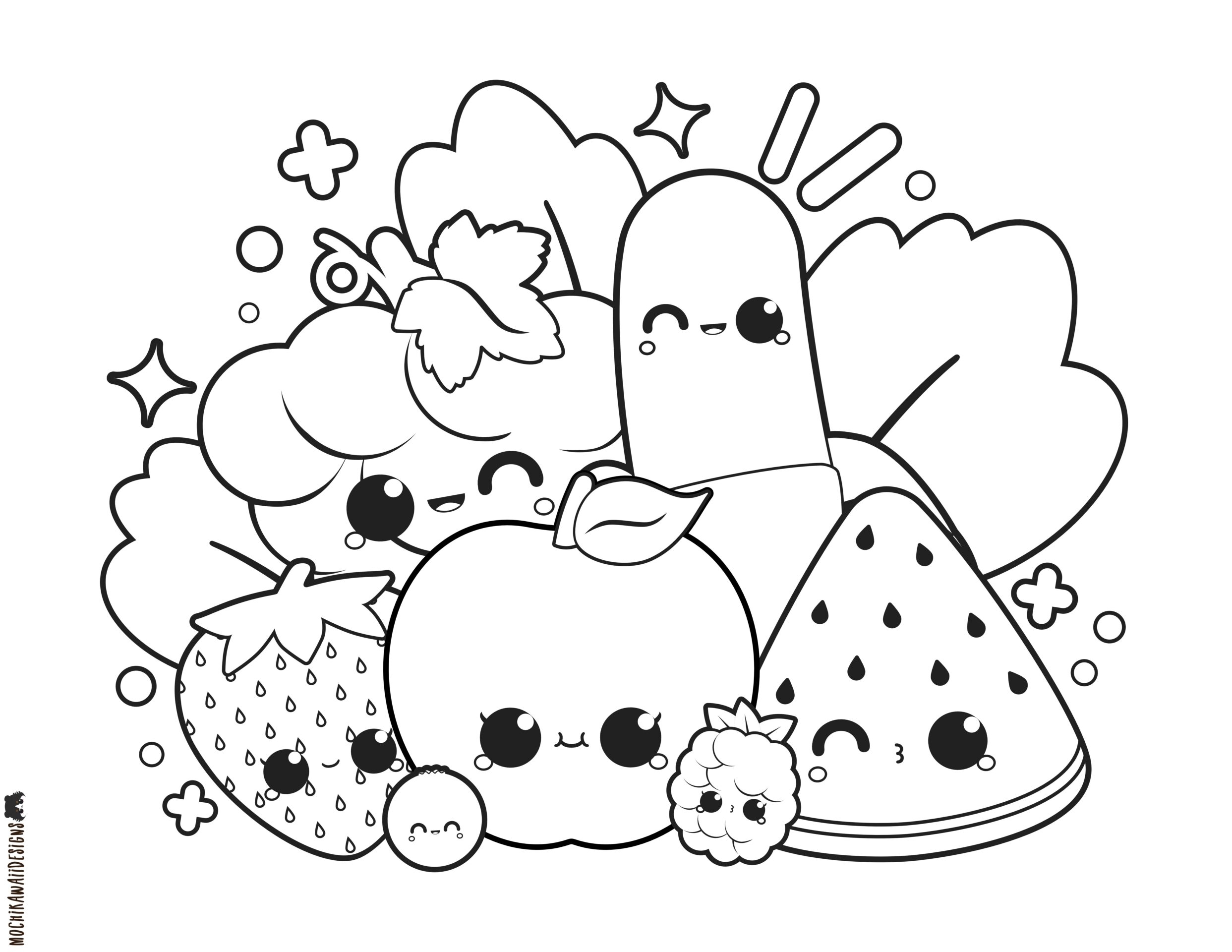 kawaii printable colouring pages