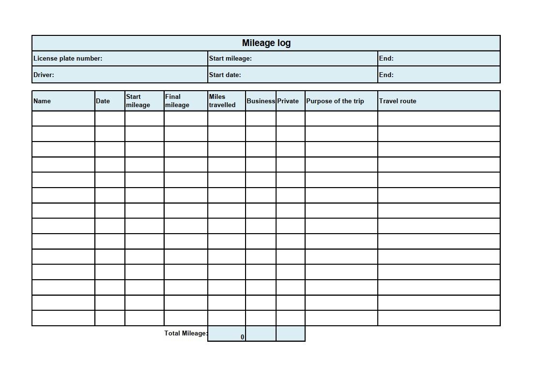 Free Mileage Log Template Download IONOS Free Mileage Log Template Download IONOS