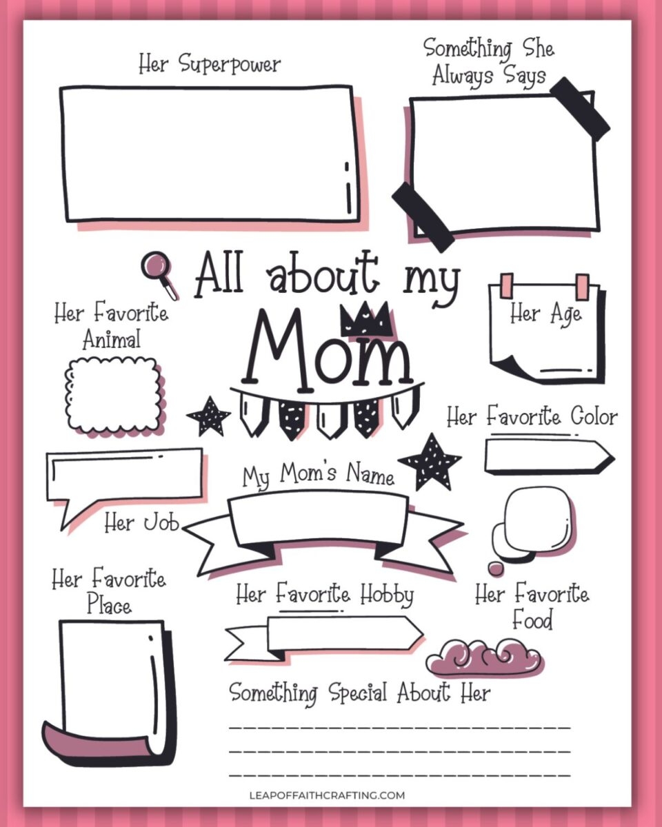 all about my mom printable