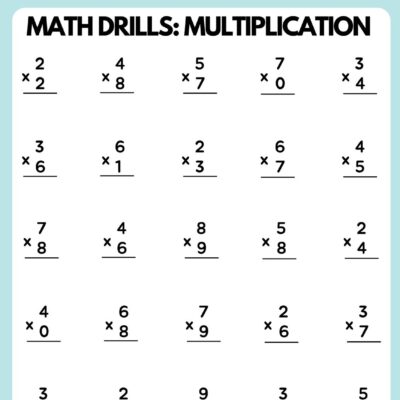 Free Multiplication Worksheet To Use And Print Canva