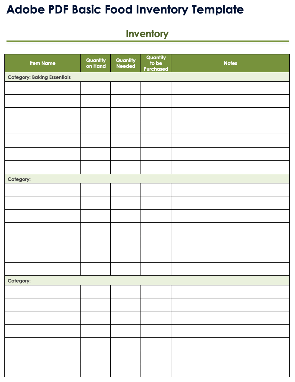 Free PDF Inventory Sheets Templates Editable Printable Free PDF Inventory Sheets Templates Editable Printable