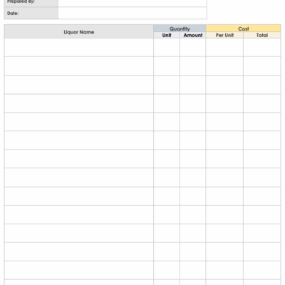 Free PDF Inventory Sheets Templates Editable Printable