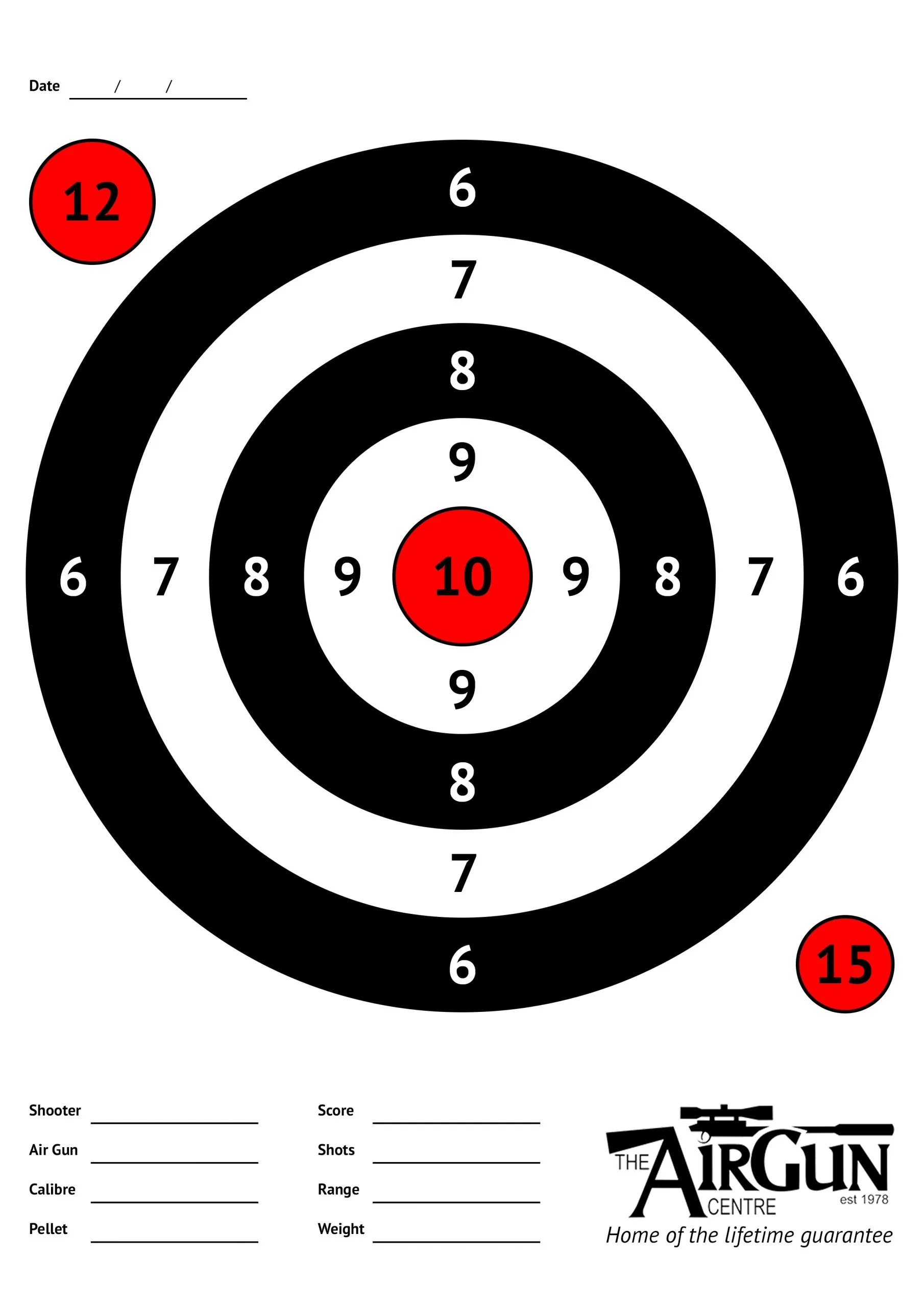 Free Printable Air Rifle Targets A4 17cm 14cm The Airgun Centre