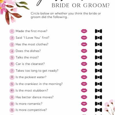 Free Printable Bridal Shower Games Favorite Printables