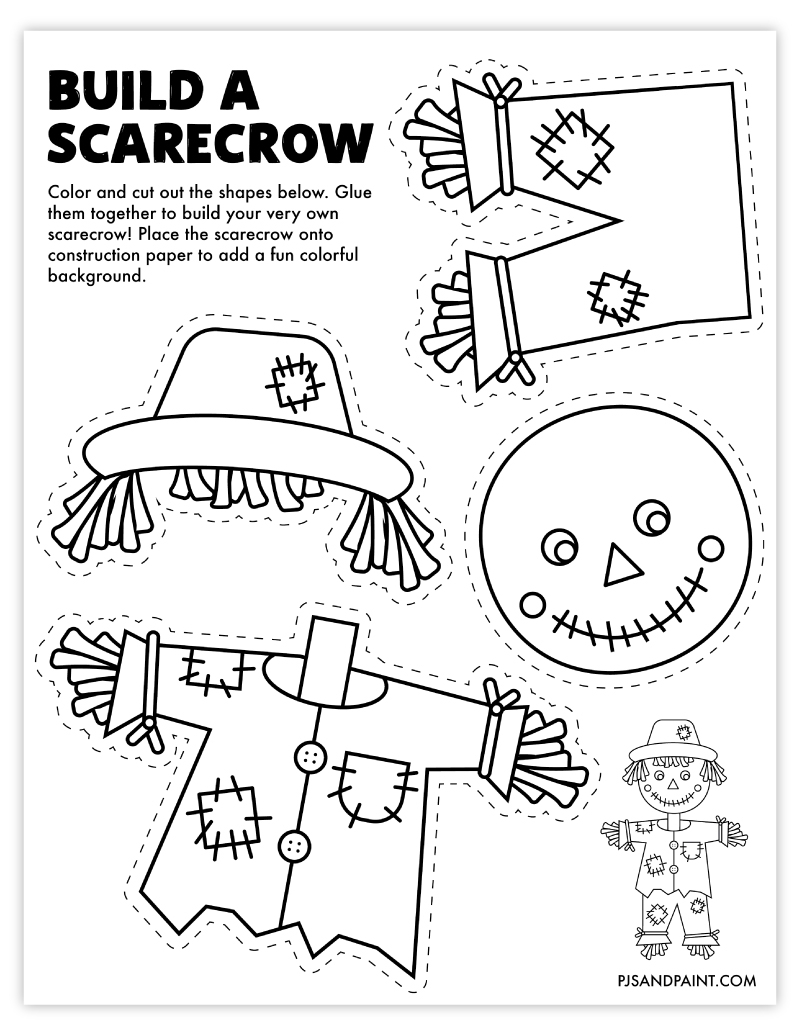 Free Printable Build A Scarecrow Craft For Kids Pjs And Paint Free Printable Build A Scarecrow Craft For Kids Pjs And Paint