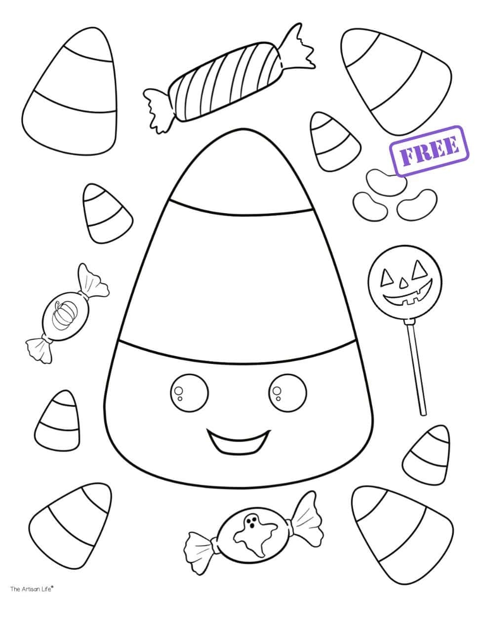 Free Printable Candy Corn Coloring Pages The Artisan Life