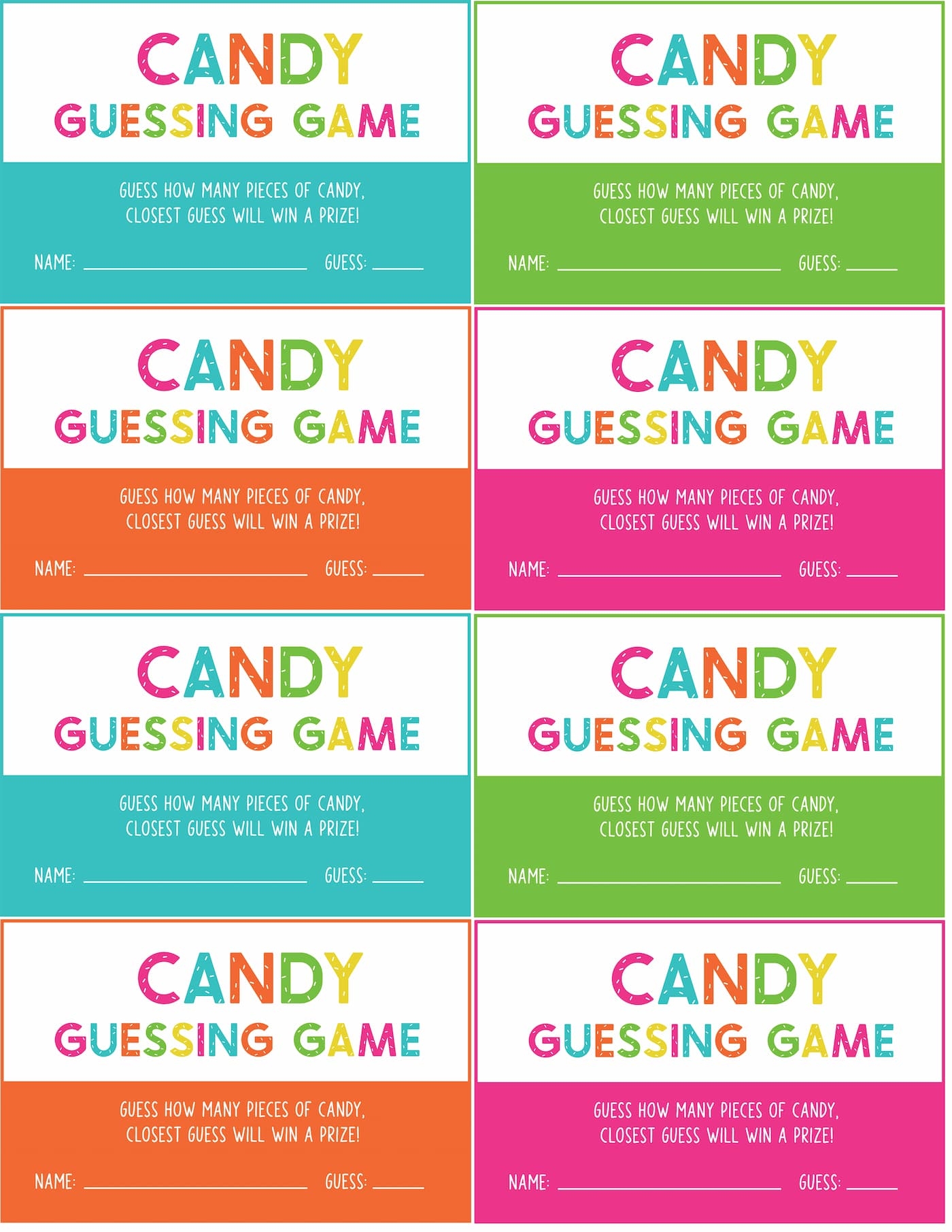 Free Printable Candy Guessing Game Perfect For The Classroom Favorite Printables