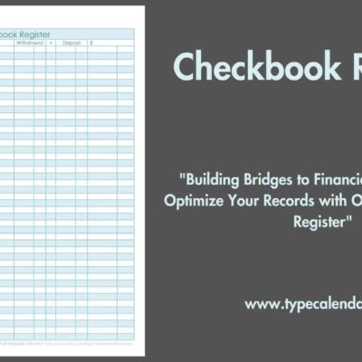 Free Printable Checkbook Register Templates PDF Excel