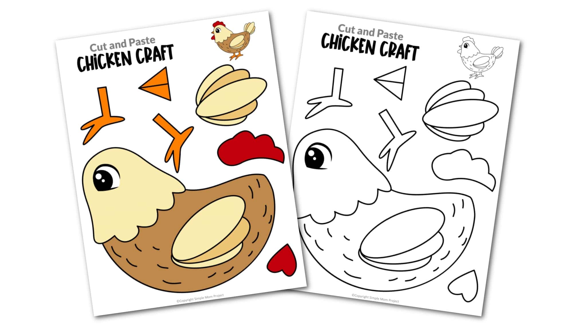 Free Printable Chicken Craft Template Simple Mom Project Free Printable Chicken Craft Template Simple Mom Project