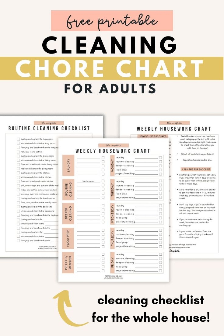 printable chore chart for adults printable chore chart for adults