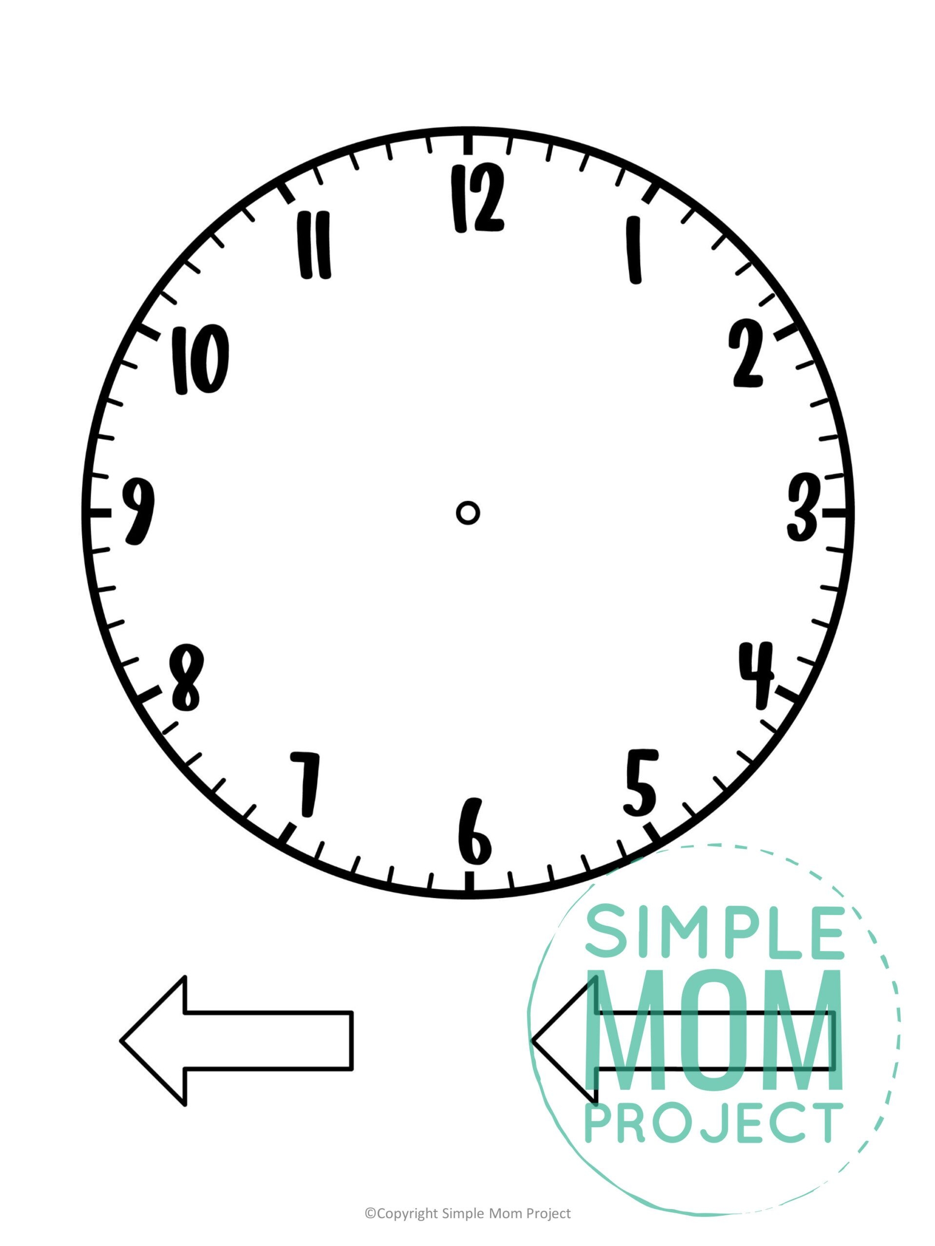 clock template printable