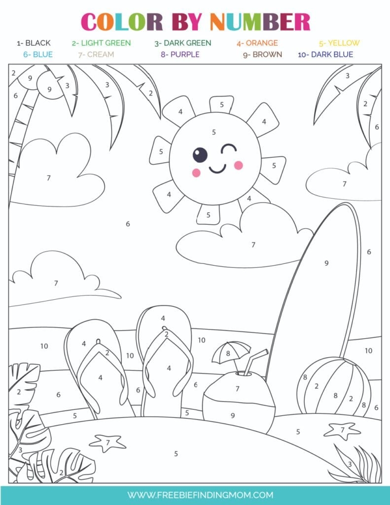 color by number printable pdf