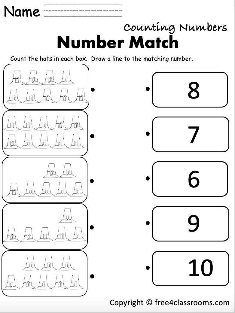 counting printables for preschool