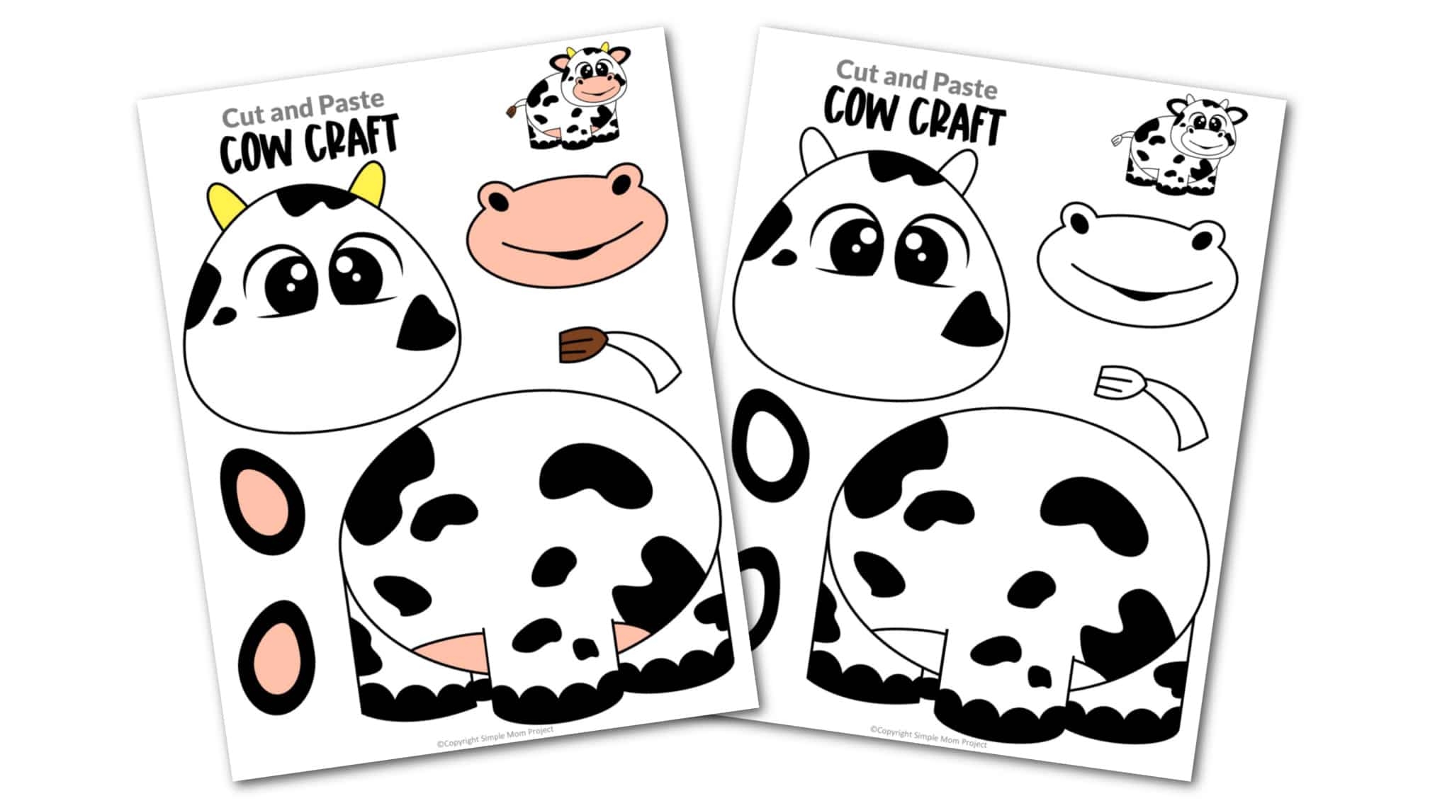 Free Printable Cow Craft Template Simple Mom Project Free Printable Cow Craft Template Simple Mom Project