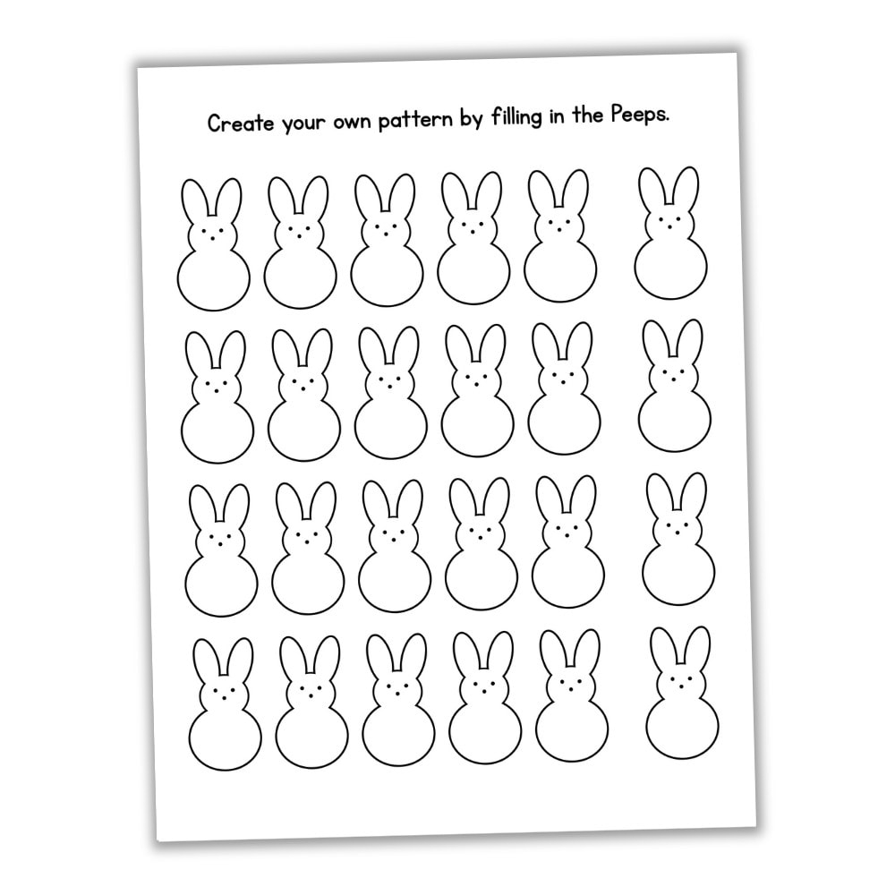 Free Printable Easter Pattern Worksheets Peep Patterns The Craft at Home Family