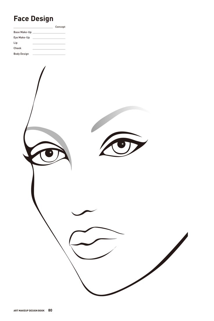 Free Printable Face Chart For Makeup Artists facechart makeup mua eugenepokotilov