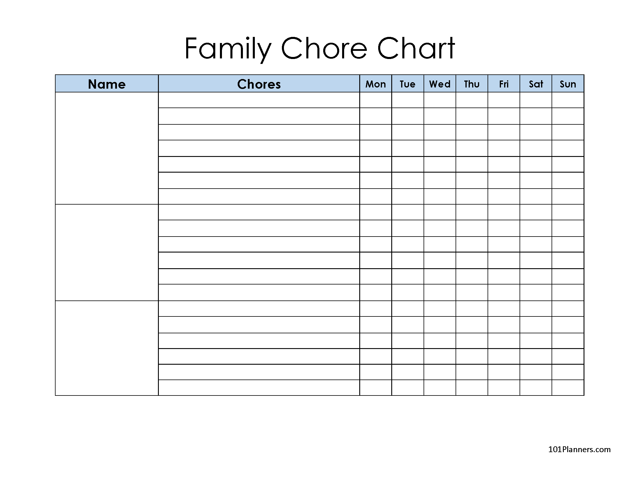 FREE Printable Family Chore Chart Many Templates Are Available FREE Printable Family Chore Chart Many Templates Are Available