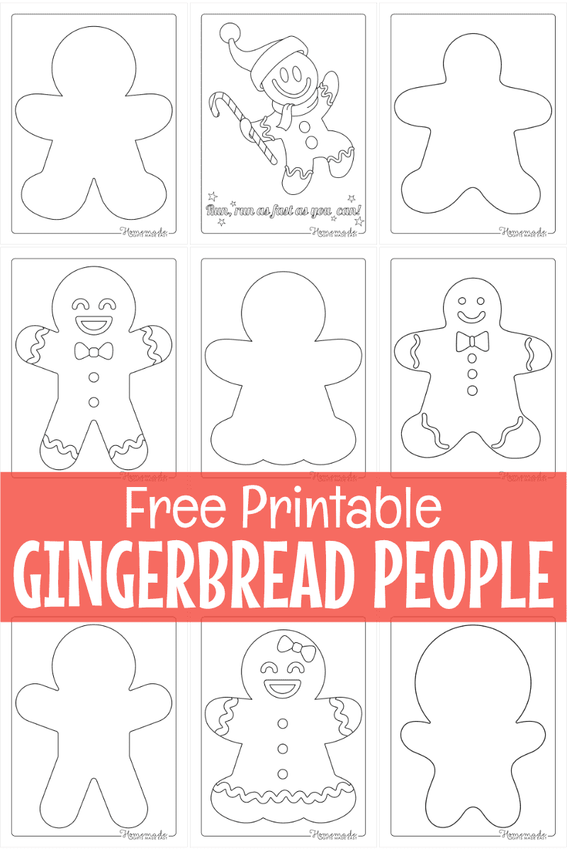 gingerbread man template free printable