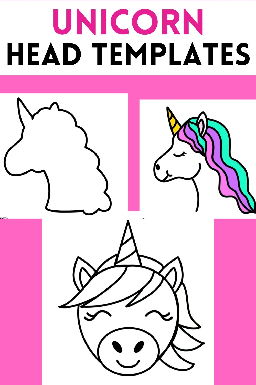 Free Printable Magical Unicorn Head Templates  Free Printable Magical Unicorn Head Templates