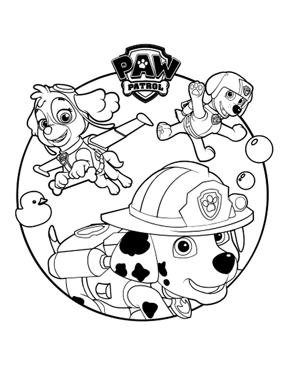 paw patrol printable coloring page