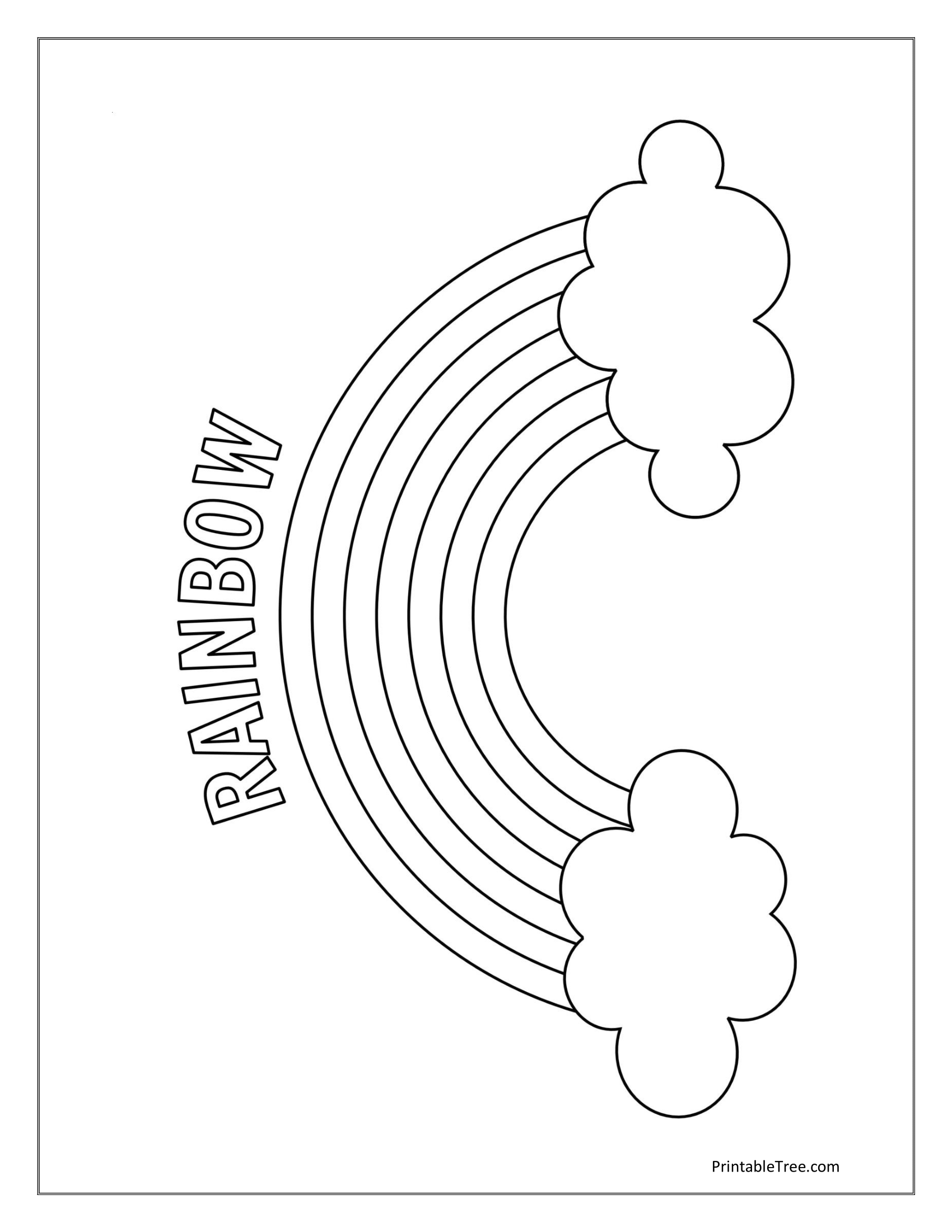 rainbow coloring page printable rainbow coloring page printable