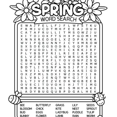 Free Printable Spring Word Search For Kids Cute Coloring Pages For Kids