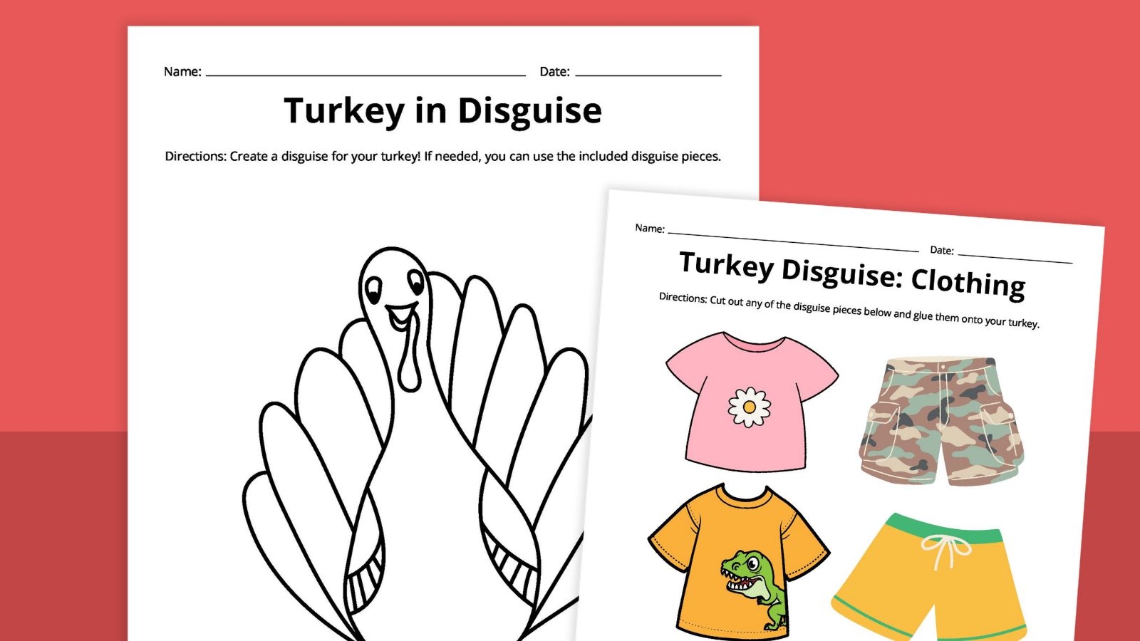 free printable turkey in disguise template