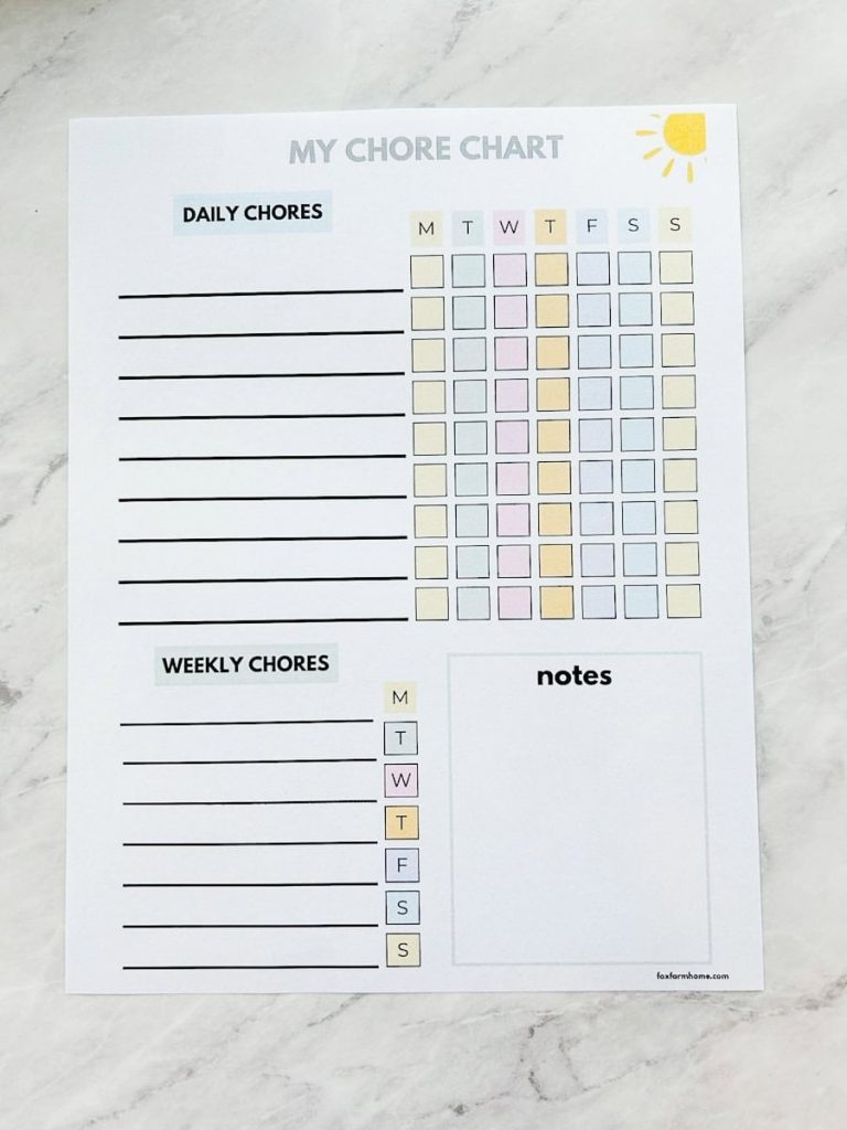 free printable daily chore chart free printable daily chore chart