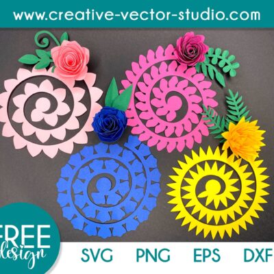 Free Rolled Flower SVG Templates Creative Vector Studio